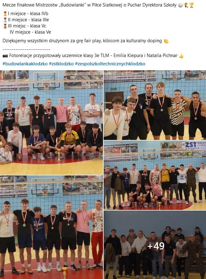 Mecze finałowe Mistrzostw „Budowlanki” w Piłce Siatkowej o Puchar Dyrektora Szkoły 🏐🤾🏆