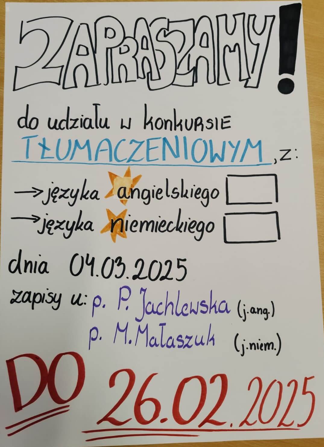 Zapraszamy do udziału w konkursie językowym