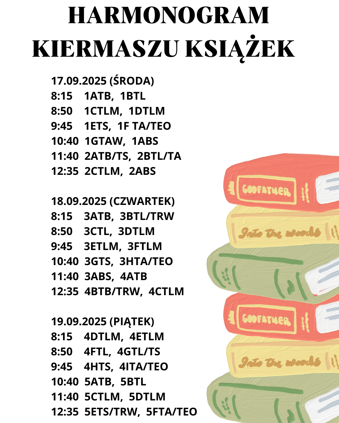 Kiermasz podręczników szkolnych 17-19 września 2025