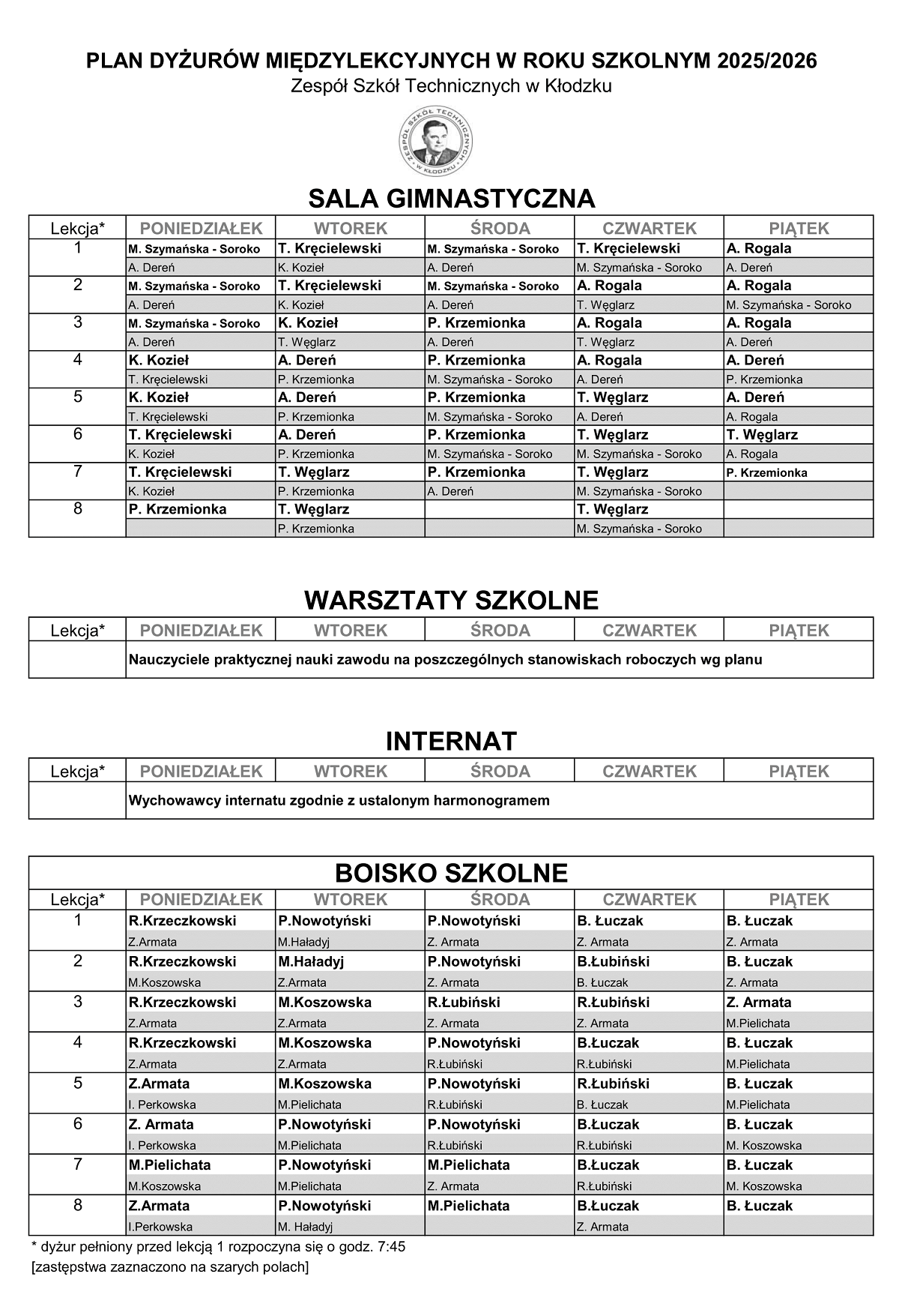 Plan dyżurów 2025_2026