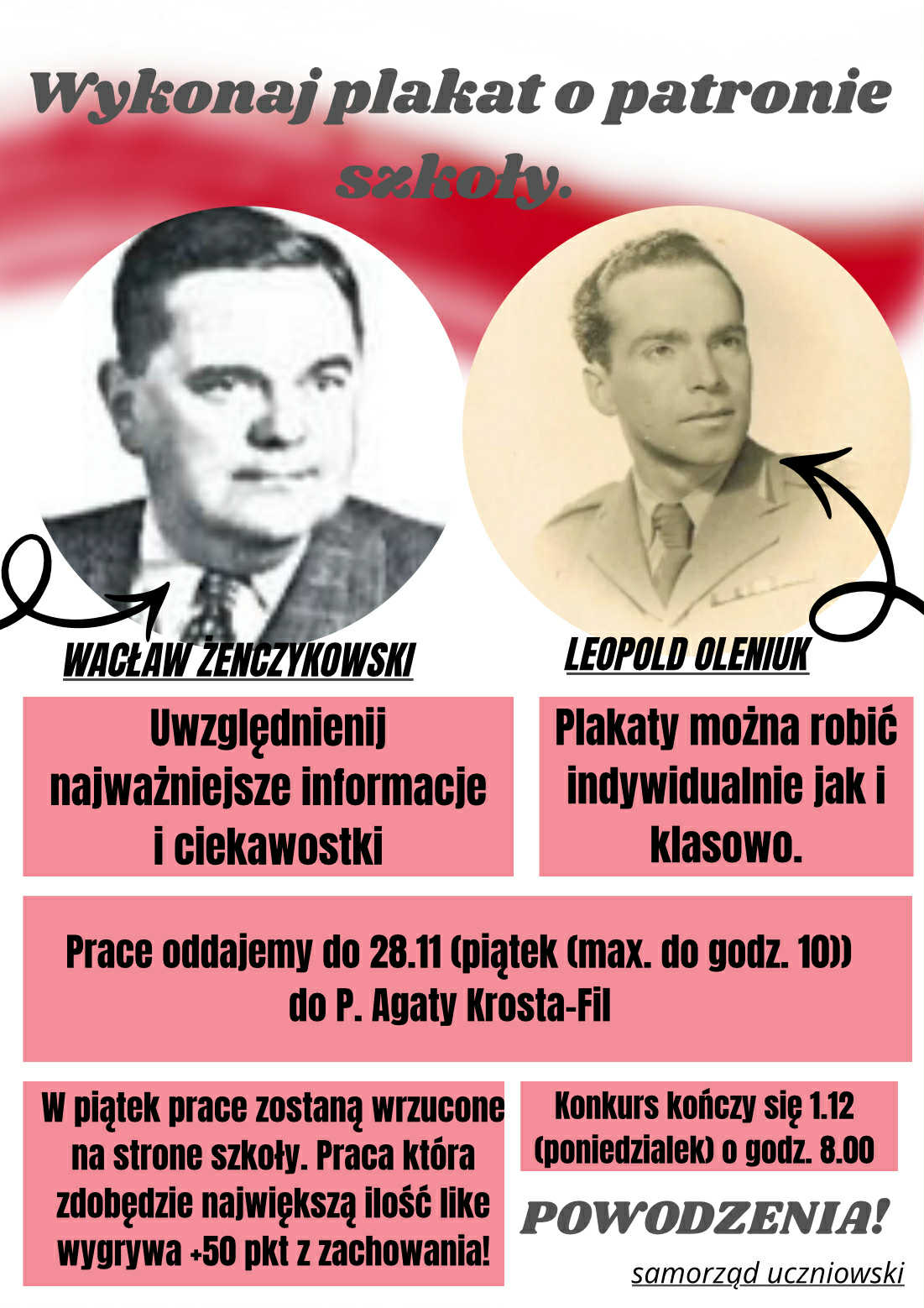 KONKURS NA PLAKAT Z OKAZJI DNIA PATRONA SZKOŁY! 🎉🎨